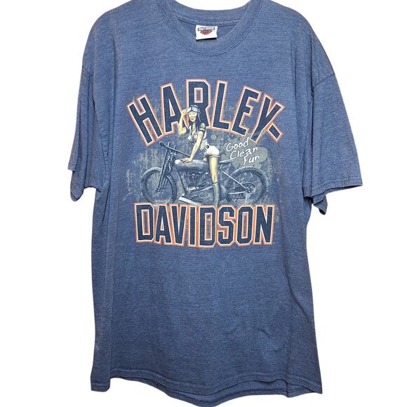 Harley-Davidson Other - Harley Davidson Sexy mud Pin-up girl y2k vintage double sided graphic print tee